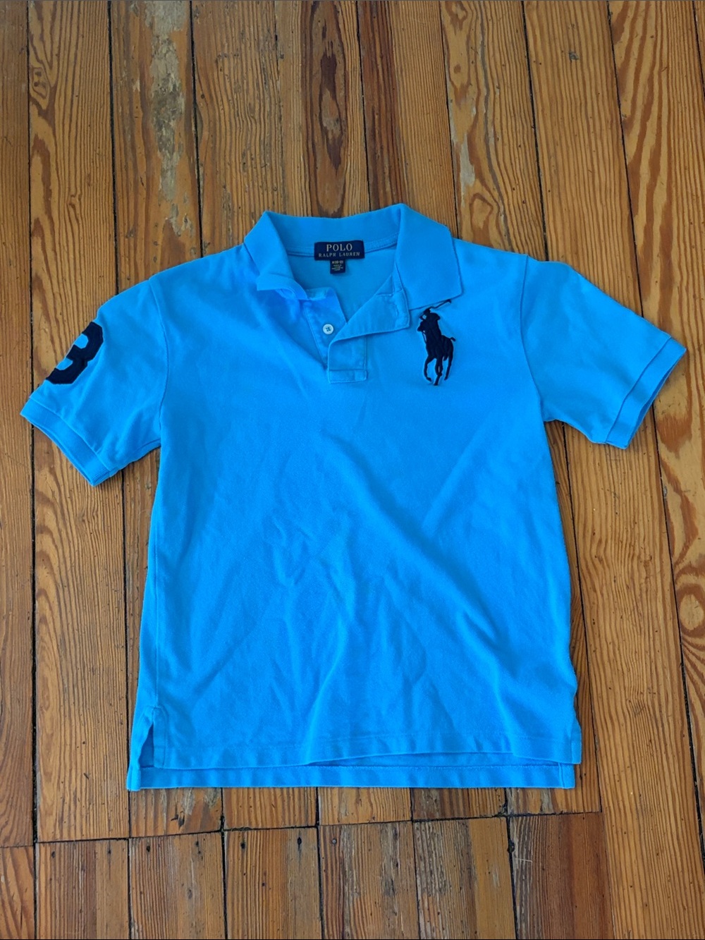 Polo by Ralph Lauren Turquoise Blue Boys' Short-Sleeve Polo with Navy Logo